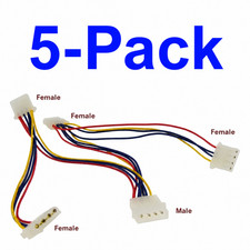4 Pin IDE 1-to-4 Molex LP4 Power Supply Splitter Cable Adapter 5-Pack 