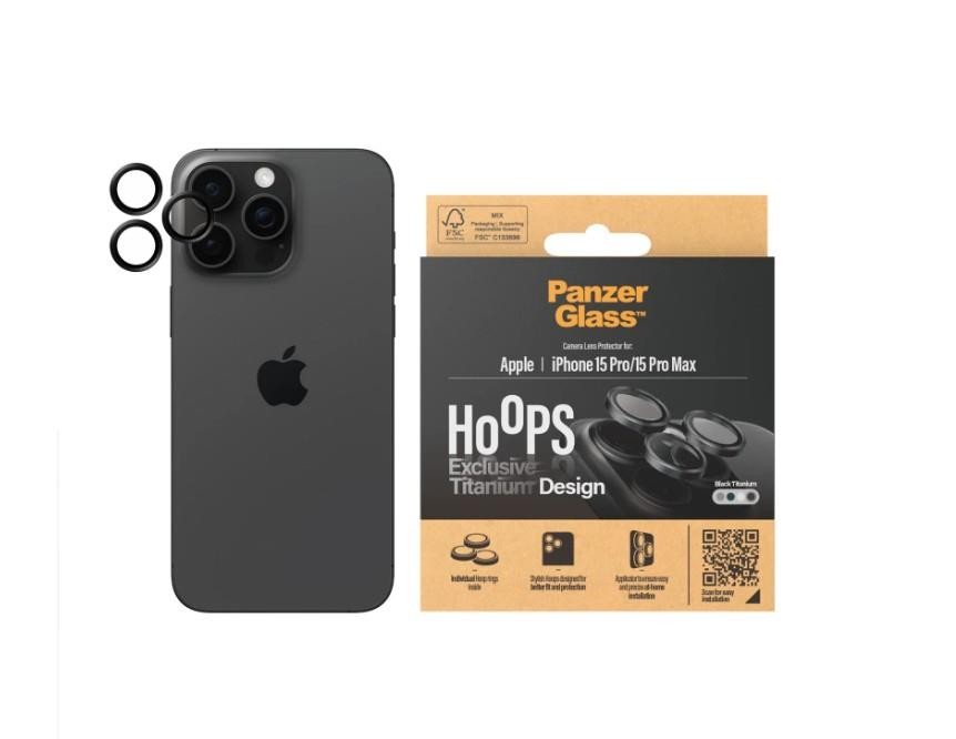 PanzerGlass Hoops Camera Lens Protector iPhone 15 Pro/15 Pro Max Black Titanium