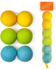 100 Wool Felt Cat Toy Balls   6-Pack, 3 Colors   Natural, Durable  Safe Size f