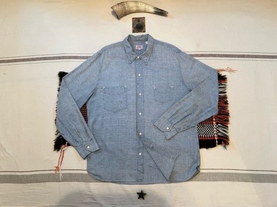 LVC Sunset Shirt L Levi's Vintage Clothing Blue Fine Weave 2011 Rare Work Chore