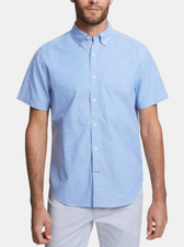 Nautica Men Classic Fit Solid Stretch Oxford Shirt French Blue Size S