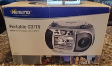 NEW Memorex Black & White TV AM/FM Stereo Radio CD Player Boombox MPT3470  RARE