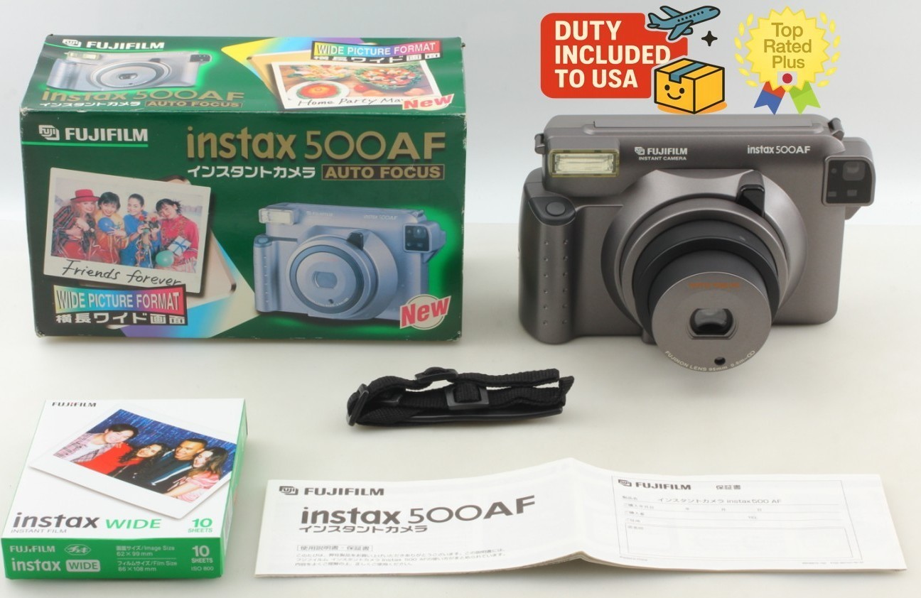 Tested [ MINT in Box ]  Fujifilm Instax 500AF Wide Instant Camera From JAPAN