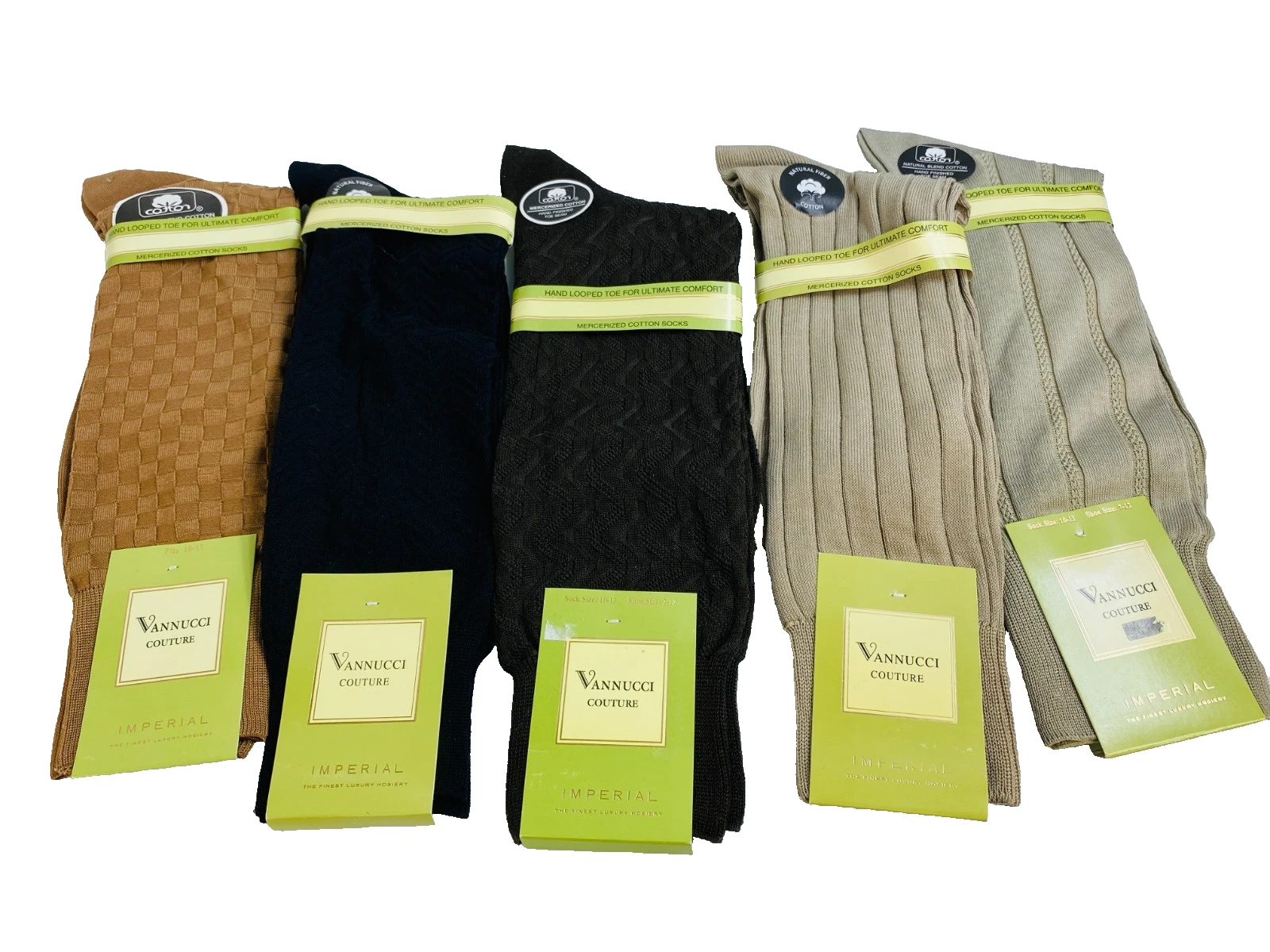 Vannucci Couture Imperial Luxury Mens Hosiery Socks Mixed Vintage Lot of 5 H