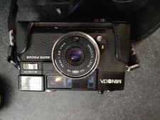 Minolta Hi-Matic AF2 Point  Shoot 35mm Film Camera W Case