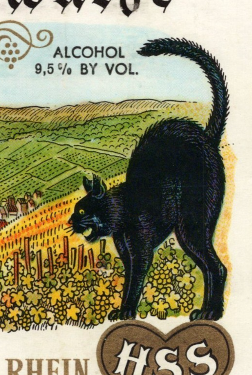 【しゅう】DMS Black Cat EPS 5‘8 1969 Zeller Schwarze Katz German Wine Bottle Label Black Cat | eBay