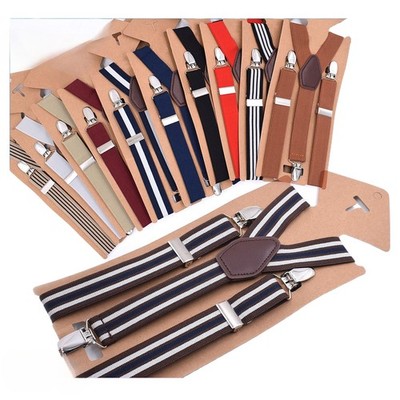 Unisex 3-Clips Suspenders 2.5cm Trouser Braces for Adults Dinner Suit Motorbike