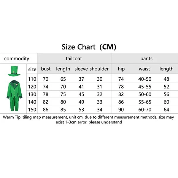 Ирландский лепрекон мальчик костюм комплект День Святого Патрика Хэллоуин шляпа пальто брюки - Изображение 3 из 4