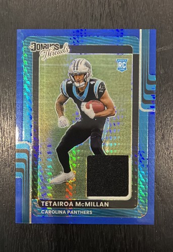 2025 Panini Donruss Optic Donruss Threads Tetairoa McMillan Blue Hyper Prizm RC