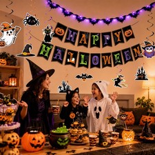 Halloween Party Decorations Banner for Home Classroom Indoor Multicolor