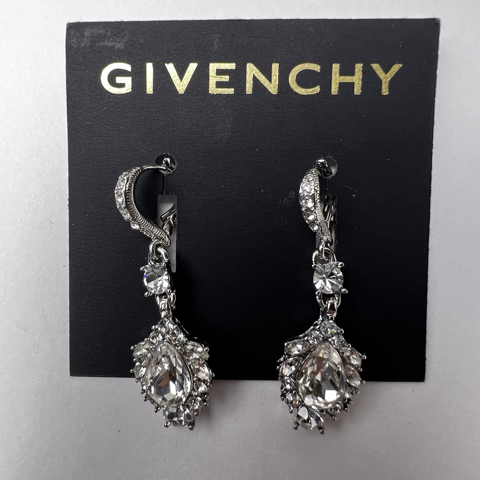 Givenchy Earrings Dangling Teardrop Shape Crystal… - image 2