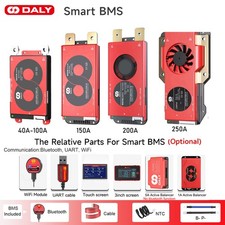 Daly BMS 3S-24S 12V-72V 40A-500A Li-ion LiFePo4 Smart BMS Bluetooth Module Lot