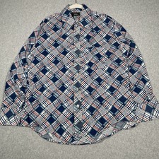 Vintage 60s 70s Towncraft Shirt Mens Large Disco Mod Atomic Rockabilly Waves USA