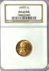 1945 D 1c Lincoln One Cent Wheat Cent NGC MS 65 RD