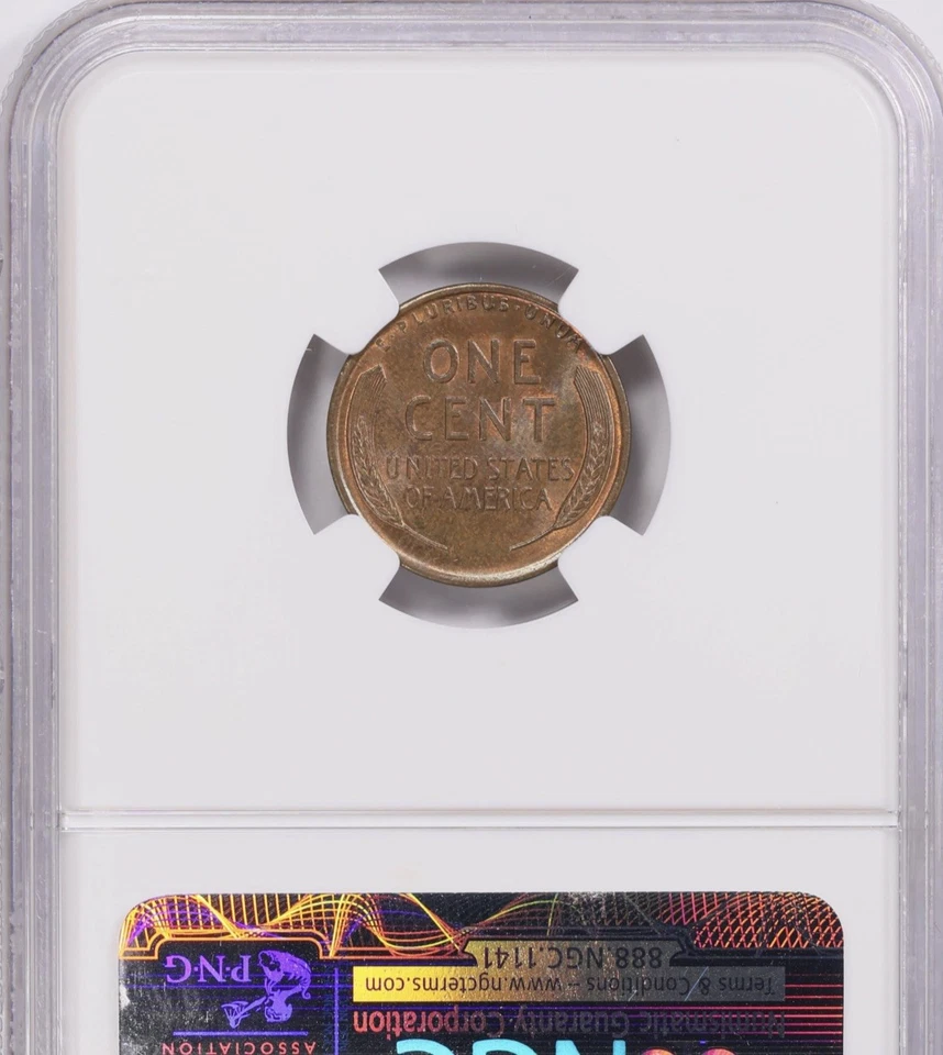 1917 Lincoln Wheat Cent NGC MS64 RB - Image 2 of 2