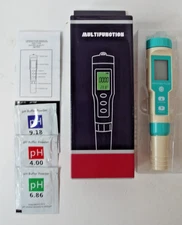 NEW 4-in-1 Multifunctional Water Quality Tester C-600 pH EC TDS SALT Backlights
