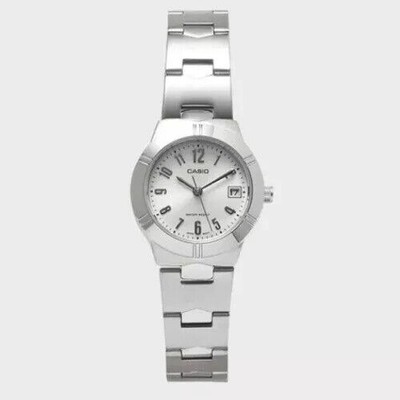 Casio LTP-1241D-7A2 | Klassische Quarz-Damenarmbanduhr, silberner Edelstahl