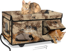 Indestructible Heated Cat House for outside Cats Winter, 100 Weatherproof, Safe