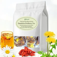 Dandelion Goji Berry Tea - 30 Bags for Kidney  Liver Health, Herbal Blend