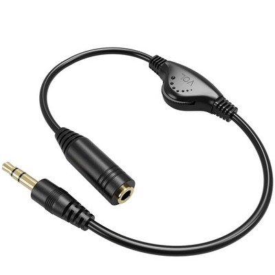 Inline Volume Sound Control Adapter Cable Aux Extension For 3.5MM Headphone Roku