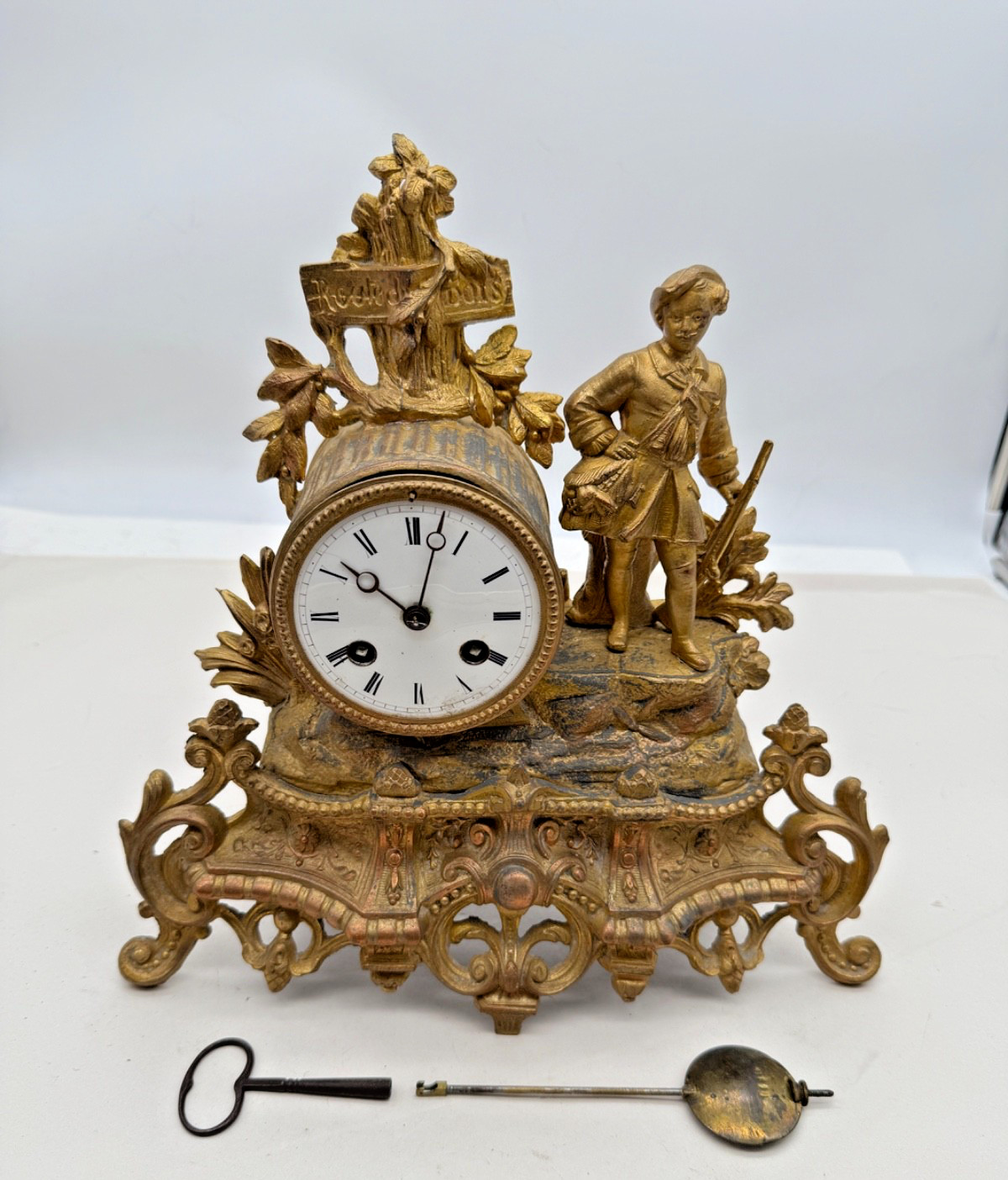 Antique French Clock Mantel Clock Old French Table Clock. (3