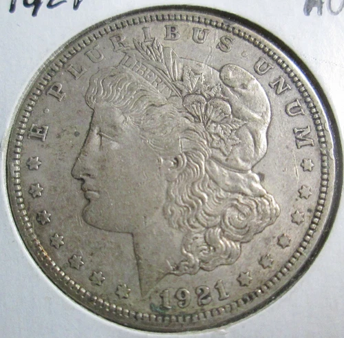 Circulated 1921 90% Silver Morgan Silver Dollar Fine Condition