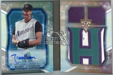 Randy Johnson 2015 Triple Threads Jumbo Patch Autograph Booklet Card TTJARRJ 2/3