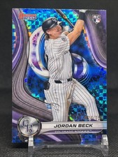 JORDAN BECK 2024 Bowman's Best BLUE REFRACTOR ~ Rockies ROOKIE #'d /150