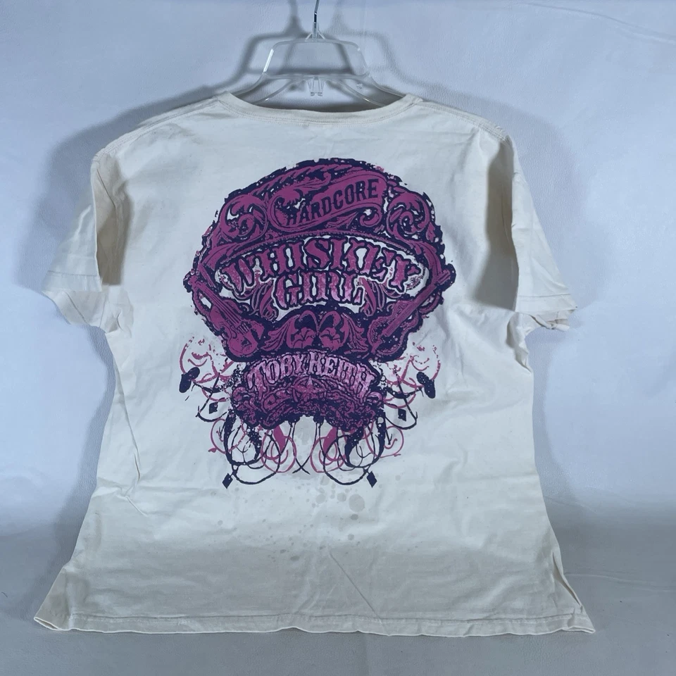 Camiseta Toby Keith Beige Con Rosa Whisky Niña Tour Damas XL Foto 2 de 4