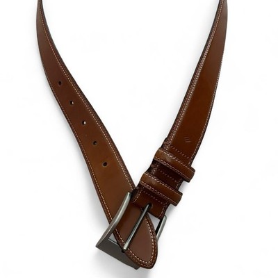 Joseph Abboud Brown Genuine Leather Dress Belt - Handcrafted in Italy - Size 32