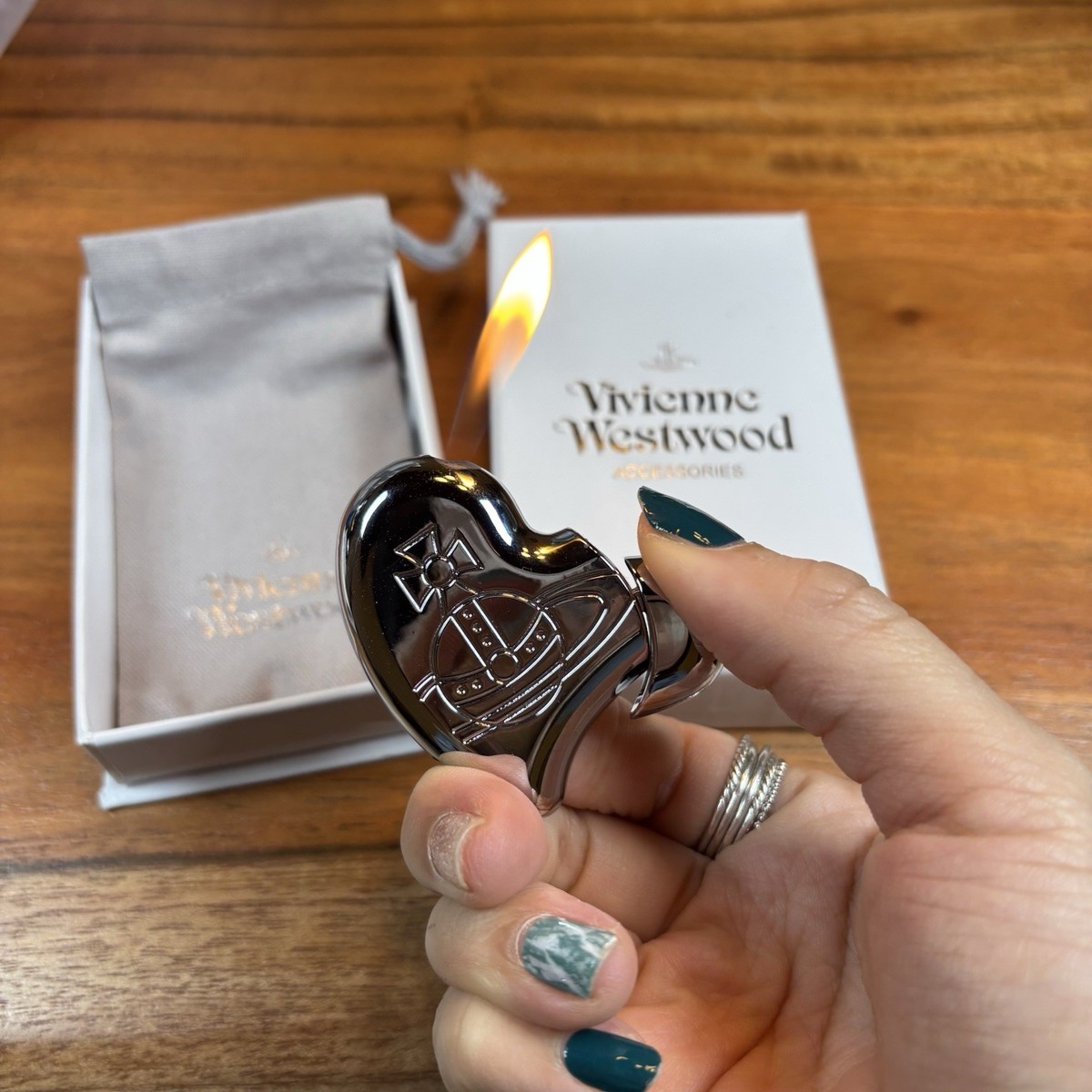 US Seller* Vivienne Westwood Nana heart shape Lighter/ Silver | eBay