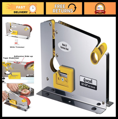 Stainless Steel Tape Bag Sealer with Trimmer & Stabilizer - 0.5'' Wide Taper