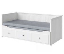 Divano Letto ikea Hemnes con 3 cassetti colore Bianco + 2 materassi