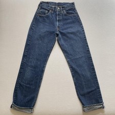 Vintage Levis 501 Jeans Big E Selvedge Fits 24x29" Denim 6 Button 1960s