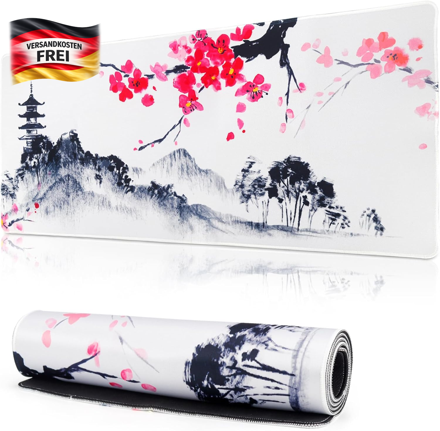 Großes Gaming Mauspad 900x400 mm rutschfest, langlebig, ultra-glatt, Pflegeleich