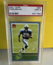 Topps 2003 Chris Brown Rookie #357 PSA 9 Tennessee Titans Football Card LOW POP. rookie card picture