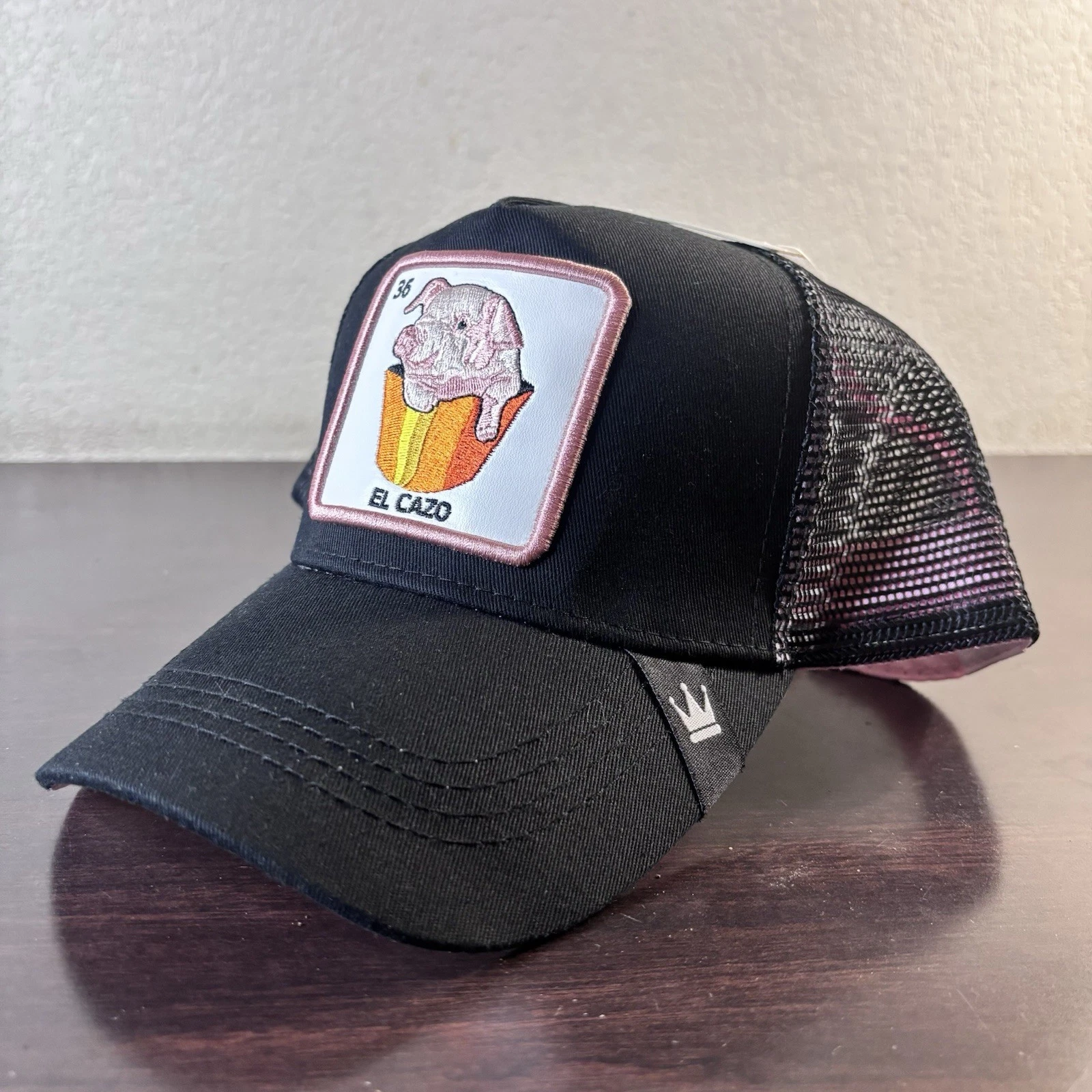 El Cazo 36 The Pig Black & Pink Animal Cap SnapBack Trucker Hat Black Pink - New
