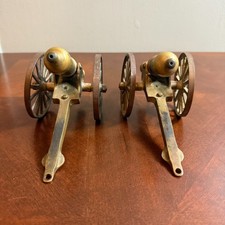 vtg Civil War Style Desk Cannon Metal Brass Decorative Replica
