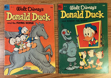 Walt Disney's DONALD DUCK, #27 and #28, Dell Comics 1953 Golden Vintage Rare Raw