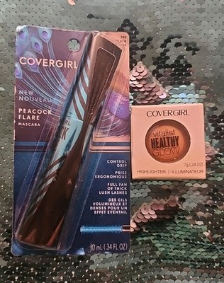 Covergirl Hard To Find Peacock Flare Mascara 790 Intense Blk & Highlighter