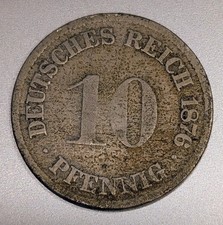 Münze Deutschland 10 Pfennig 1876