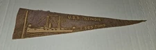 ANTIQUE HOLSUM BREAD 11" BATTLESHIP  FELT PENNANT OF USS ILLINOIS