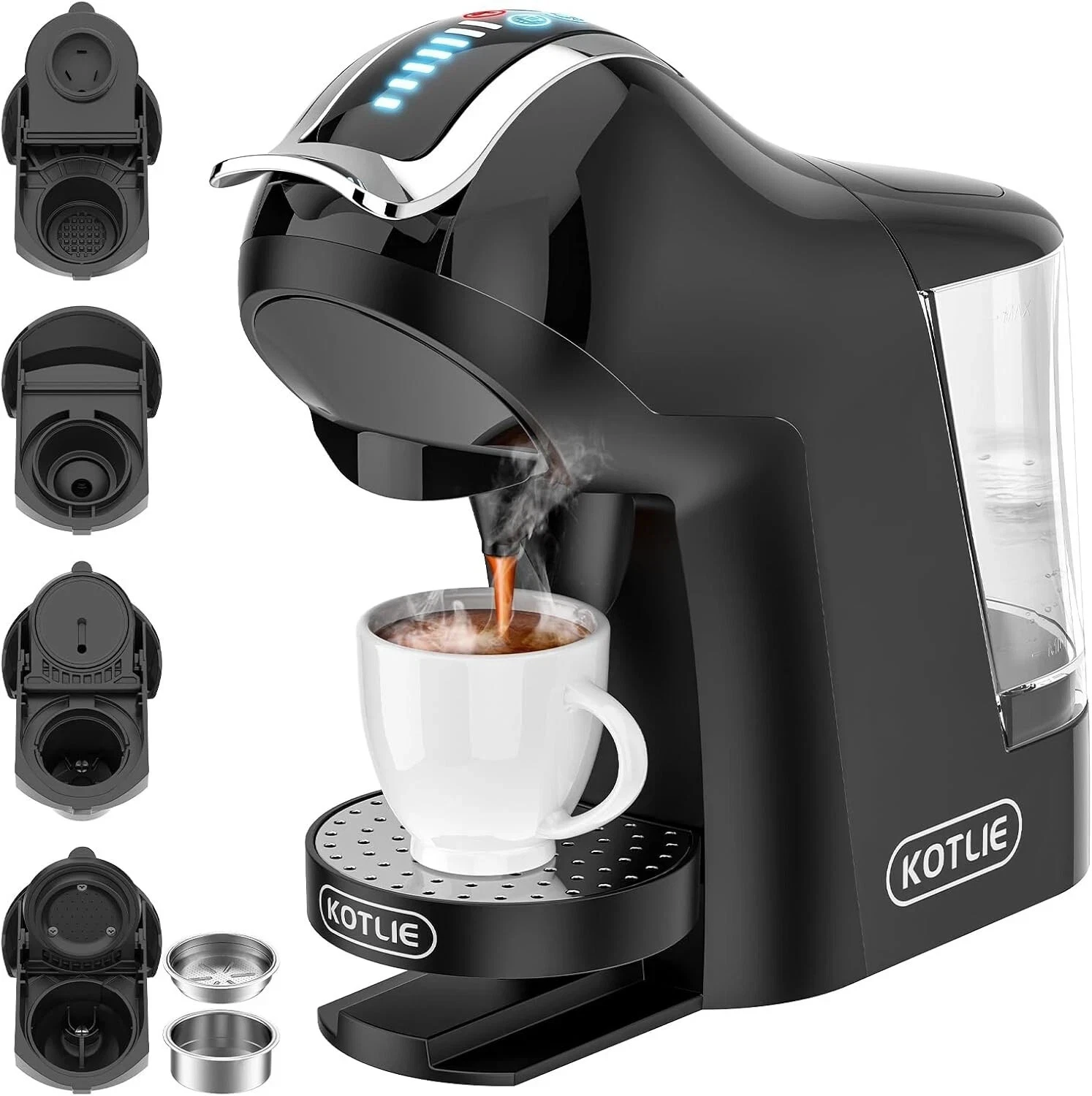 Kotlie Multi Capsule Coffee Machine 19 Bar 5 in 1 Black Model EM-308A-NEW BXF