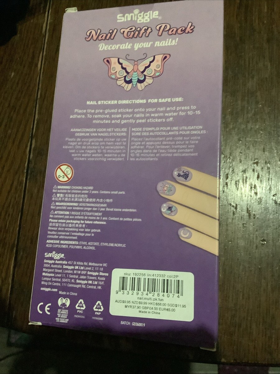 Smiggle Nail Gift Pack includes Press On Nails, Nail Stickers and Nail File  🎁 | eBay UK