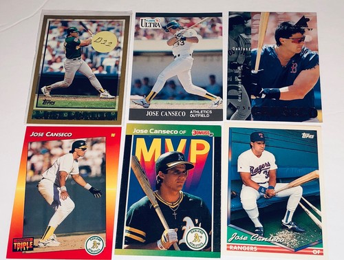 Jose Canseco Lot 6 verschiedene A’s etc Baseballkarten D22