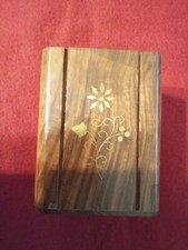 Wooden Pen/ Pencil Hard Holder, Gold Floral Decoration