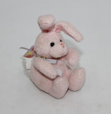 Gund Be-Bops Miniature Bunny Rabbit 3.5'' Plush 36038 2002 NWT Pink Carrot Toy