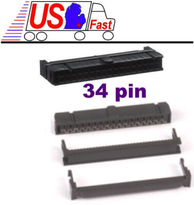 Female 34pin/wire IDC/IDS Ribbon/Strap Cable FD/FDD/Floppy Crimp end/terminator
