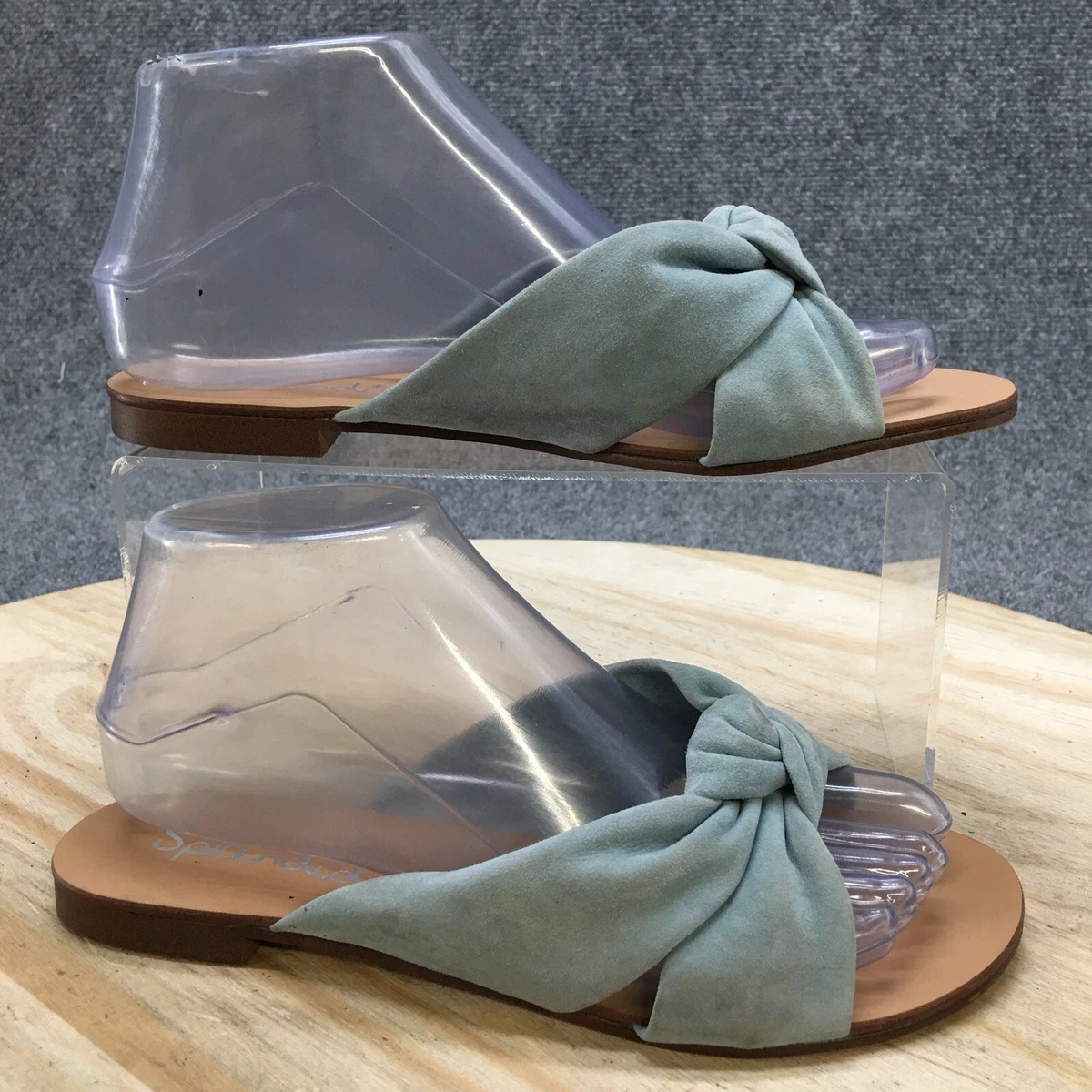 Splendid Sandals Womens 7 Knotted Strap Slip On Flat Slide Green