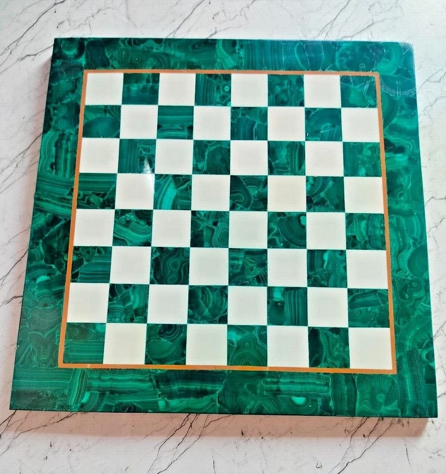 Malachite Marble Chess Set / Chess Table Top , Handmade Table Top, Gift. - Image 3 of 4